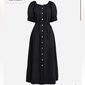 J. Crew Black Midi Dress
